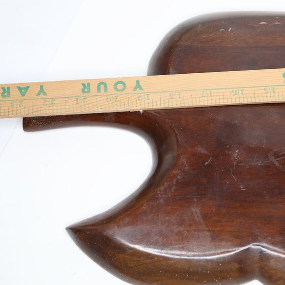 Vintage Mid Century Leaf Shaped Wooden Charcuterie Board Decorative Serving Tray - Picture 6 of 13